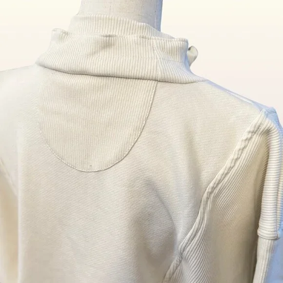JOAH BROWN Retro Half Zip Pullover NWT Off White Luxe French Terry Oversized M/L - Picture 7 of 11